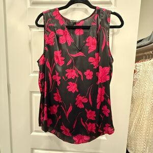 Banana Republic Black and Pink Floral Blouse